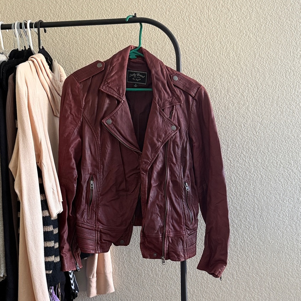 Lucky Women's Burgundy Leather Jacket